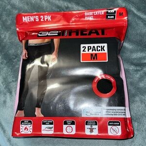 32 degrees heat black 2 pack medium base layer pant New